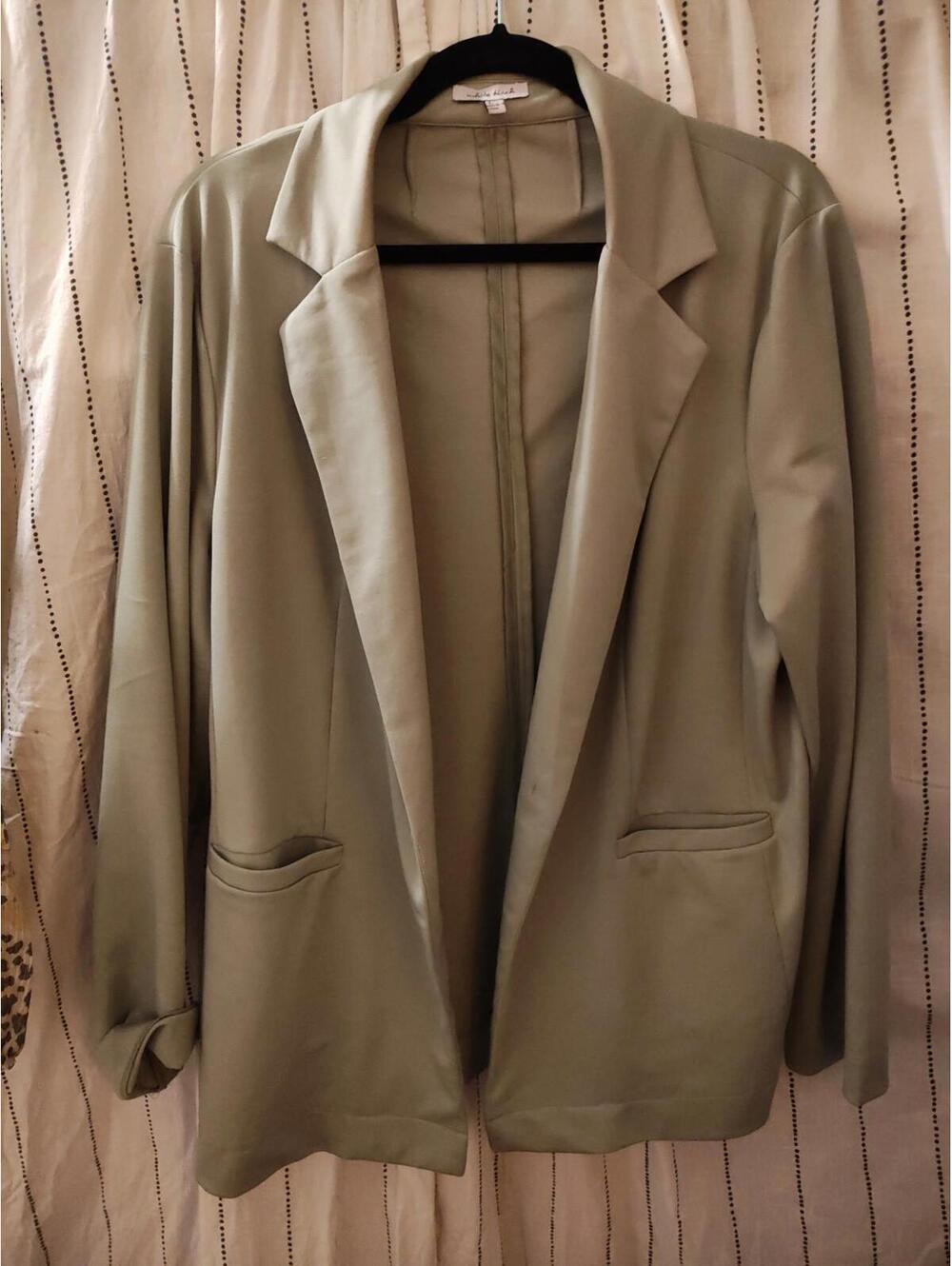White Birch Black Label Gray Blazer - Minimalist Preppy Jacket - L - EUC